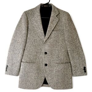 Vintage Adams Row Harris Tweed Blazer S Handwoven 100% Scottish Wool Classic